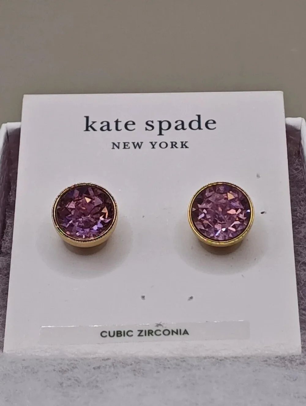 Kate Spade New York Reflecting Pool Light PinkStud Earrings Omega Backs New